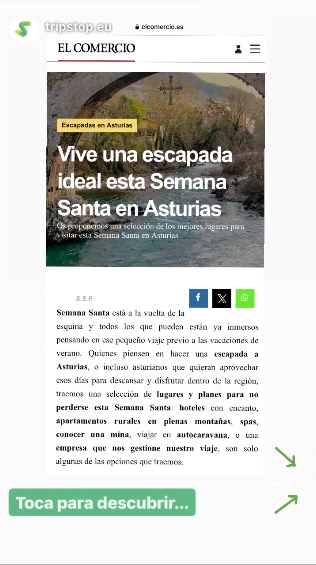 Imagen de instagram con la mención de Elcomercio.es