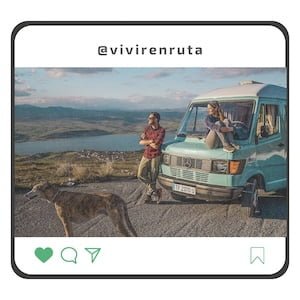 Montaje que imita un perfil de redes sociales con el nombre @vivirenruta
