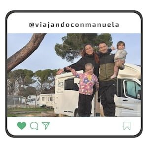 Montaje que imita un perfil de redes sociales con el nombre @viajandoconmanuela