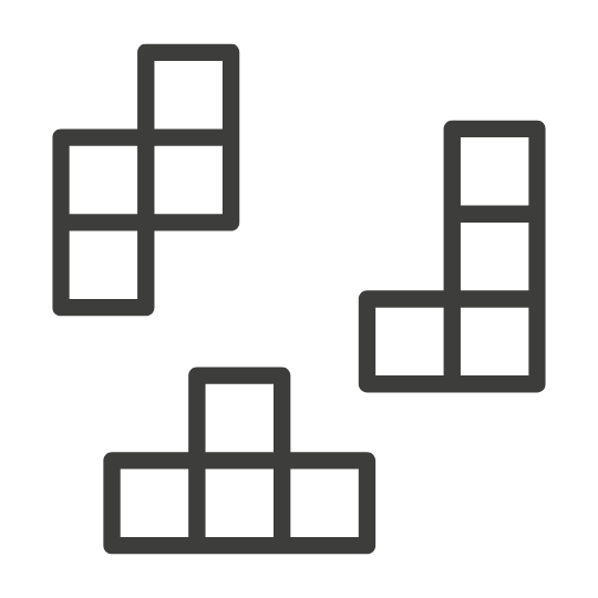 Ilustración lineal de fichas de Tetris