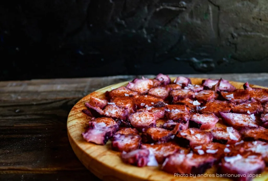 imagen de pulpo a la gallega, visita obligatoria en ourense en autocaravana