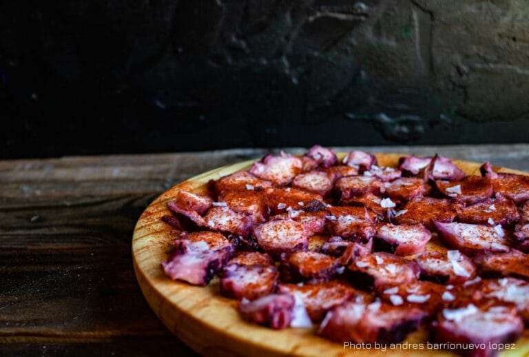 imagen de pulpo a la gallega, visita obligatoria en ourense en autocaravana