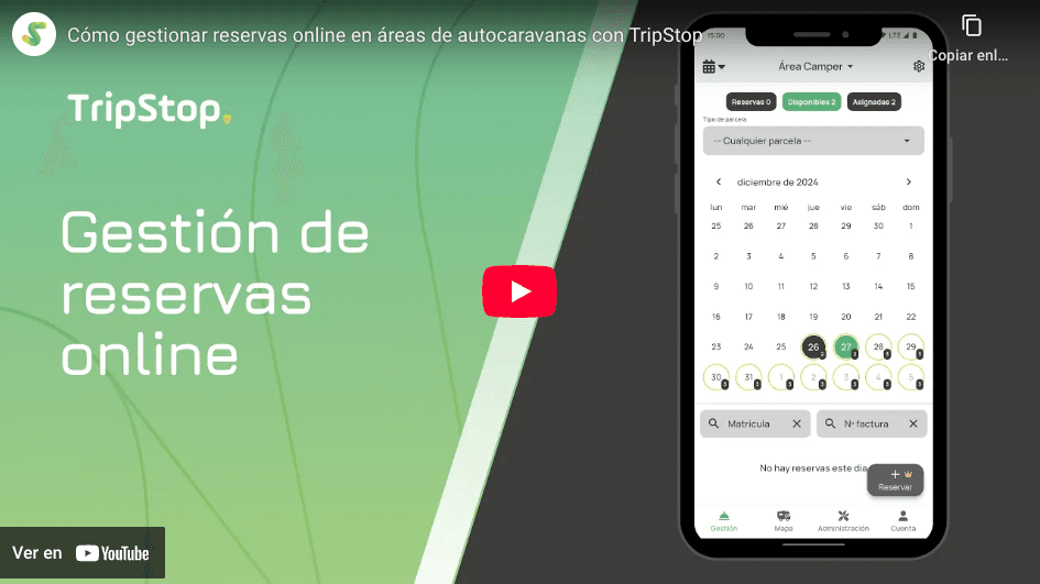 Miniatura de video de Youtube en la que se ve "Gestión de reservas Online"