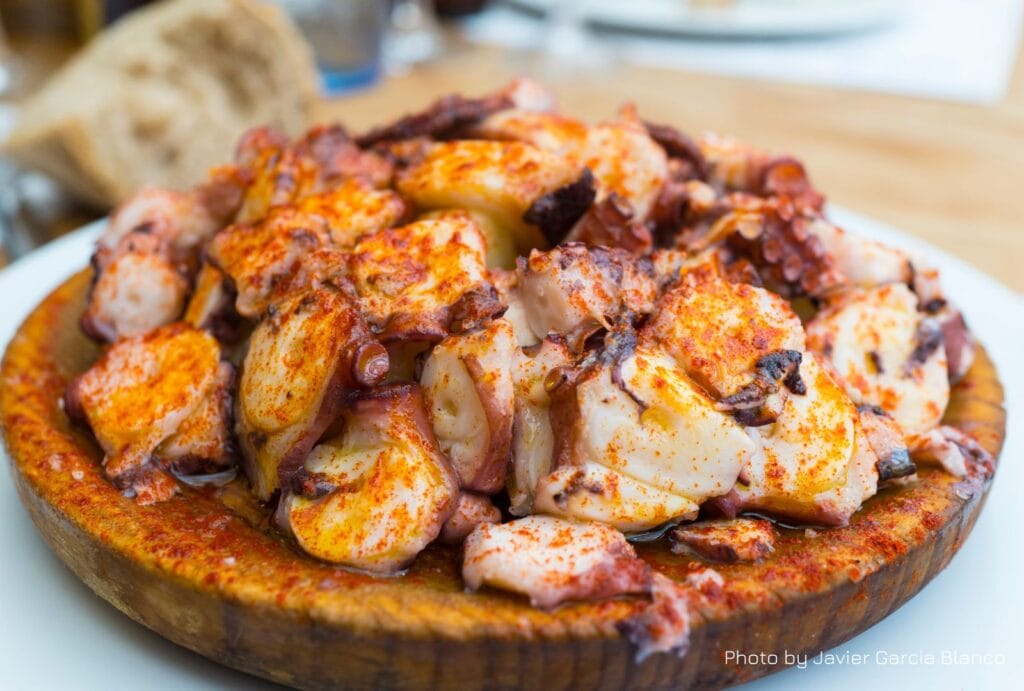 imagen de pulpo a la gallega, visita obligatoria en ourense en autocaravana Viajar a Foz en autocaravana