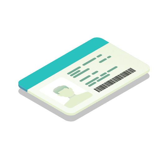 Ilustración isométrica de un documento de identidad.