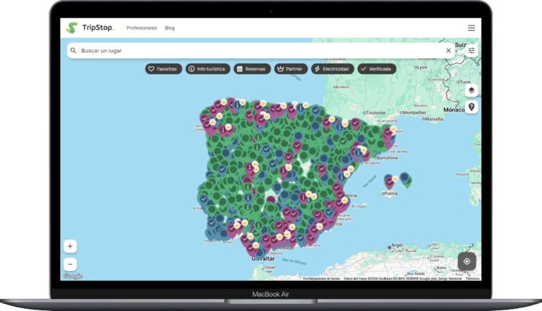 Puntos de tripstop en España y Portugal. Cómo encontrar un área de autocaravanas cerca de mi