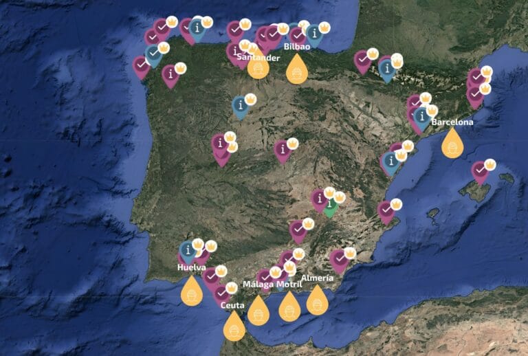 Puntos de ferry en España autocaravana