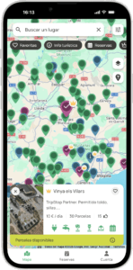 Captura de pantalla Vinya els Vilars, enoturismo en autocaravana, app de TripStop