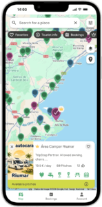 área camper Riumar, área de autocaravanas Riumar